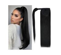 Estensione coda cavallo Extension for coda di cavallo avvolgente, lunghe e dritte, con clip, extension for capelli umani, colore naturale Uso quotidiano(12inches)