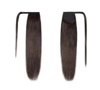 Estensione coda di 16-26" Coda Di Cavallo Lunga Diritta Estensioni Dei Capelli Umani Marrone Scuro Avvolgere Intorno Alla Clip In Posticci Vergini Brasiliani(18inches)