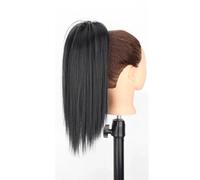 Estensione coda di 16" Claw Clip in Ponytail Hair Extensions for Women,Fluffy Natural Looking Synthetic Long Straight Hairpiece for Daily Use(1B)