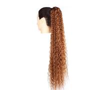 Estensione coda di 30inch Long Curly Ponytail Extension,Synthetic Water Wave Drawstring Thick Pony Tail for Women with 2 Clips(T2-30)