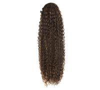 Estensione coda di 30inch Long Curly Ponytail Extension,Synthetic Water Wave Drawstring Thick Pony Tail for Women with 2 Clips(MIX8-10)