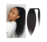 Estensione coda di cavallo 12"-26" Coda di cavallo dritta lunga Yaki Avvolgere la coda di cavallo Clip for parrucchino in capelli remy brasiliani Estensione dei capelli coda di cavallo dritta crespa f