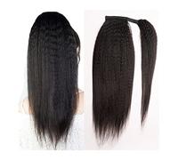 Estensione Coda di Cavallo 12-26 pollici coda di cavallo dritta crespa capelli umani yaki estensione coda di cavallo dritta for donne nere avvolgere intorno a coda di cavallo pezzo di capelli colore n