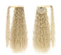 Estensione Coda di Cavallo 22/32 pollici Coda di cavallo sintetica lunga e riccia avvolgente Coda di cavallo Clip nelle estensioni dei capelli Parrucchino naturale Copricapo Capelli Marrone Grigio Ext