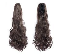 Estensione Coda di Cavallo 22" Coda di cavallo ondulata Artiglio mascella Clip nell'estensione dei capelli Fibra resistente al calore Coda di cavallo Parrucchino for donne Estensione for ragazze Capel