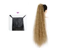 Estensione Coda di Cavallo 35/55/80cm Sintetico Lungo Mais Onda Coda di Cavallo Estensione Coulisse Ricci Coda di Cavallo Ondulata Posticci for Donne Ricci Coulisse Coda di Cavallo Resistente Al Calor