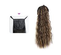 Estensione Coda di Cavallo 35/55/80cm Sintetico Lungo Mais Onda Coda di Cavallo Estensione Coulisse Ricci Coda di Cavallo Ondulata Posticci for Donne Ricci Coulisse Coda di Cavallo Resistente Al Calor