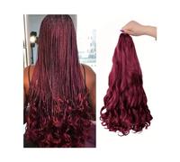 Estensione coda di cavallo Capelli Intrecciati Ricci Francesi 22 Pollici Trecce Rimbalzanti Pre Allungate Capelli Sciolti Ondulati Leggeri Trecce Sintetiche Estensioni Dei Capelli for Donne Nere Coda