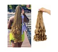 Estensione coda di cavallo Capelli Intrecciati Ricci Francesi 22 Pollici Trecce Rimbalzanti Pre Allungate Capelli Sciolti Ondulati Leggeri Trecce Sintetiche Estensioni Dei Capelli for Donne Nere Coda