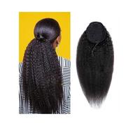 Estensione coda di cavallo Coda di cavallo dritta crespa con coulisse for donne nere Coda di cavallo capelli umani brasiliani naturali Posticci 10"-24" Clip for capelli Remy nell'estensione coda di ca