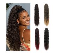 Estensione Coda di Cavallo Coda di cavallo riccia di colore naturale Estensione della coda di cavallo riccia da 26 pollici for le estensioni dei capelli della coda di cavallo con coulisse delle donne