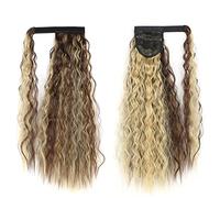 Estensione Coda di Cavallo Coda di cavallo sintetica lunga di mais avvolgente clip di coda di cavallo nelle estensioni dei capelli parrucchino naturale copricapo capelli Extension per Capelli(Color:22