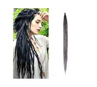 Estensione coda di cavallo Dreadlocks fatti a mano da 36 pollici Capelli 5 fili 1,0 cm Trecce sintetiche pre-ciclo all'uncinetto resistenti al calore Estensioni Dreadlock for capelli for le donne Este