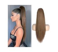 Estensione Coda di Cavallo Estensione coda di cavallo capelli umani dritti for donne e ragazze, coda di cavallo lunga 16"-26" con coulisse for capelli brasiliani Remy #6 clip marrone in parrucchino co