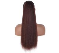 Estensione Coda di Cavallo Estensione coda di cavallo dritta Afro Yaki lunga 22 pollici for donne nere, clip for coda di cavallo con coulisse naturale crespa in pezzi di coda di cavallo sintetici Exte