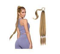 Estensione coda di cavallo Estensione coda di cavallo intrecciata lunga 26/34 pollici con elastico for capelli Yaki dritto avvolgente coda di cavallo pezzo di capelli sintetico morbido naturale for le
