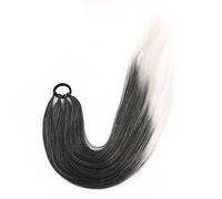 Estensione Coda di Cavallo Estensioni coda di cavallo da 26 pollici Trecce da boxe sintetiche avvolgono la coda di chignon con anello for capelli elastico Extension per Capelli(Color:MIX1BGREY_26INCHE