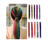Estensione coda di cavallo Estensioni dei capelli con piume 18 pollici Capelli sintetici colorati Piuma Estensione di capelli finti colorati Pezzi di capelli lisci di colore misto for donne e ragazze
