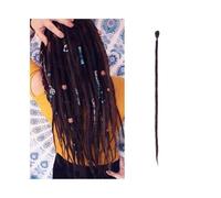 Estensione coda di cavallo Estensioni dei dreadlock fatti a mano da 20 pollici 5 fili Chiusure di dreadlock sintetici Trecce all'uncinetto Capelli 1,0 cm Treccia di torsione finta Capelli Reggae Dread