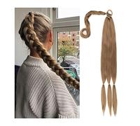 Estensione Coda di Cavallo Legare dritto Avvolgere pezzi di capelli sintetici for le donne Uso quotidiano Estensione coda di cavallo intrecciata lunga Estensione coda di cavallo 80 cm con capelli Exte