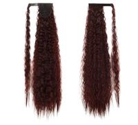 Estensione coda di cavallo riccia in da 85 cm - Perfetta for la permanente al mais(Black2)