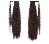 Estensione coda di cavallo riccia in da 85 cm - Perfetta for la permanente al mais(Black3)