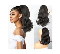 Estensione coda di cavallo Short Drawstring Ponytail Hair Extension for Women, 18 Inch Natural Wave Ponytail Extension Clip in Synthetic Wave Ponytail Hairpiece Parrucchino a coda di cavallo per le do
