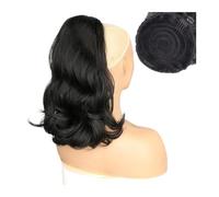 Estensione coda di cavallo Short Drawstring Ponytail Hair Extension for Women, 18 Inch Natural Wave Ponytail Extension Clip in Synthetic Wave Ponytail Hairpiece Parrucchino a coda di cavallo per le do