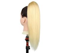 Estensione coda di Coda di cavallo bionda lunga e liscia con coulisse, posticci for capelli, code di cavallo finte, extension for capelli naturali e morbidi con clip for donna(16inch)