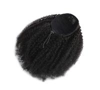 Estensione coda di Coda di cavallo con coulisse afro arricciata e capelli vergini brasiliani, capelli umani, extension for coda di cavallo riccia e crespa for donne(12inch)