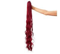 Estensione coda di Extension coda di cavallo ondulata lunga 34'', fermaglio for capelli con clip ad artiglio ombre bordeaux, extension for capelli ricci lunghi rosso vino for donna