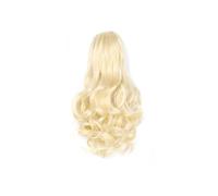 Estensione coda di Extension for capelli con clip a forma di artiglio, ricci e ondulati corti, sintetici, da 10 pollici, castano biondo nero, for donne(Blonde)