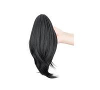 Estensione coda di Extension for coda di cavallo, mini clip a artiglio da 10 pollici in code di cavallo, pezzi di capelli corti, lisci e ondulati for donne con capelli sottili(Natural black)