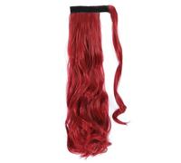 Estensione coda di Extension for coda di cavallo, resistente al calore, ondulata, sintetica, avvolgente, for donna(M130,18inches)