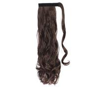Estensione coda di Extension for coda di cavallo, resistente al calore, ondulata, sintetica, avvolgente, for donna(M4,24inches)