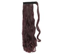 Estensione coda di Extension for coda di cavallo, resistente al calore, ondulata, sintetica, avvolgente, for donna(110,18inches)