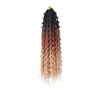 Estensione coda di Trecce A Scatola A Farfalla Da 24 Pollici For Capelli All'uncinetto Pre-Loop Butterfly Locs Twist A Sintetica(Black+Auburn+Dark Blonde)