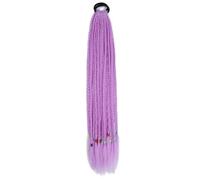 Estensione dei capelli sintetici colorati intrecciati coda di cavallo Coda di cavallo color arcobaleno per con fascia elastica-Q37-A36-24 pollici