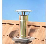 Estensione del camino in acciaio inox, 35 x 35 x 65 cm, accessorio per camini e stufe a legna, durevole e antiruggine, ideale per una sicura dissipazione del fumo