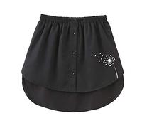 Estensione della camicia da donna, camicetta elegante, sottogonna, camicia, estensione, per l'autunno, l'inverno, accessorio per maglioni, felpe giacche, Nero , S