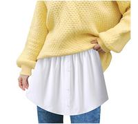 Estensione della camicia, gonna da donna, elegante, sottogonna, camicia, estensione, mini skirt, per autunno e inverno, accessorio per maglioni, felpe giacche, bianco, M