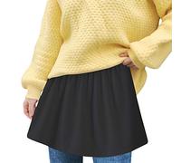 Estensione della camicia, gonna da donna, elegante, sottogonna, regolabile, con estensione per la camicia, per l'autunno e l'inverno, Nero , 3XL