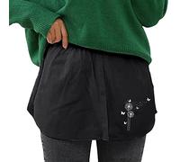 Estensione della camicia, gonna da donna, elegante, sottogonna, regolabile, per camicia, autunno, inverno, accessorio per maglioni, giacche, Nero , L