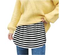 Estensione della camicia, gonna da donna, elegante, sottogonna sottogonna, regolabile, con estensione della camicia, per l'autunno, l'inverno, per maglioni, felpe giacche, Nero , L