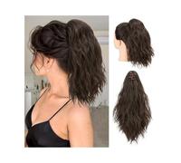 Estensione della coda di cavallo, 13 pollici, lunghezza corta della coda di cavallo, ondulata e riccia per clip, extension per capelli a coda di cavallo, parrucca sintetica naturale