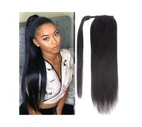 Estensione della coda di cavallo Lungo rettilineo Avvolgente Coda di cavallo Parrucchino Estensione dei capelli brasiliani Remy Clip nelle estensioni dei capelli coda di cavallo for le donne (24inche