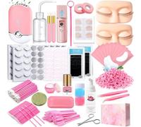 Estensione delle Ciglia per Principianti Lash Manichino Testa con Palpebre Sostituite Ciglia Finte Pratica Ciglia Strips Facial Pinzette Glue USB Fan Professional