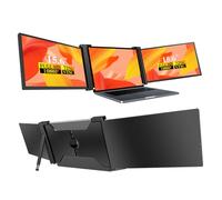 Estensione dello Schermo del Laptop, Doppio Monitor Portatile da 15,6 Pollici per Laptop, Schermo Triplo Tipo C/HDMI/USB con Cavalletto, per Windows OS X Linux, per Laptop da
