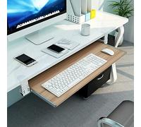 Estensione ergonomica da scrivania con ripiano per tastiera regolabile e bracciolo estraibile, finitura noce, 55 x 30 cm, aumenta il comfort della produttività e dell'organizzazione dello spazio di