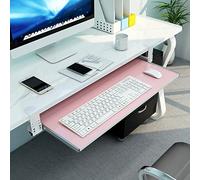 Estensione ergonomica da scrivania con ripiano per tastiera regolabile e bracciolo portaoggetti sotto la scrivania, rosa, 75 x 30 cm, aumenta il comfort della produttività e dell'organizzazione dello